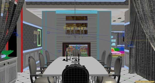 3d saloon fireplace sofas model - Salon with Fireplace by solarseas